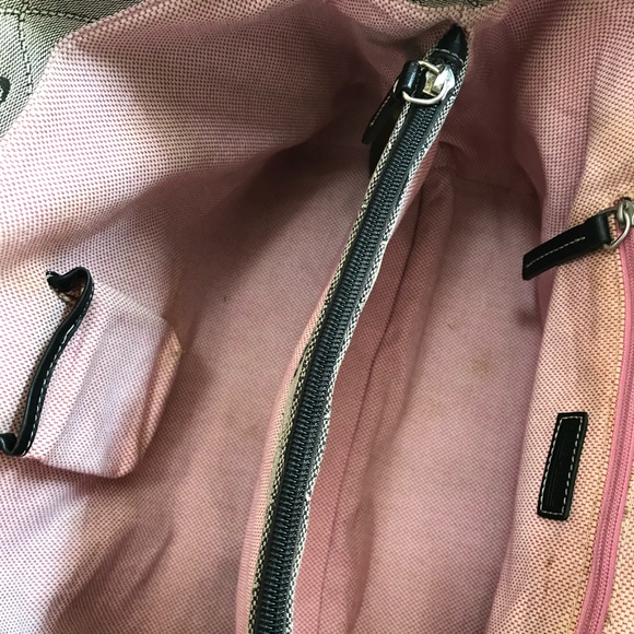 Dooney & Bourke Black and Gray Handbag with Pink Interior Tote - Picture 7 of 8